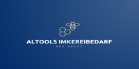 Symbol einer Biene und einer Wabe gefolgt vom Text "Altolls Imkereibedarf" und " BEE SAVVY"