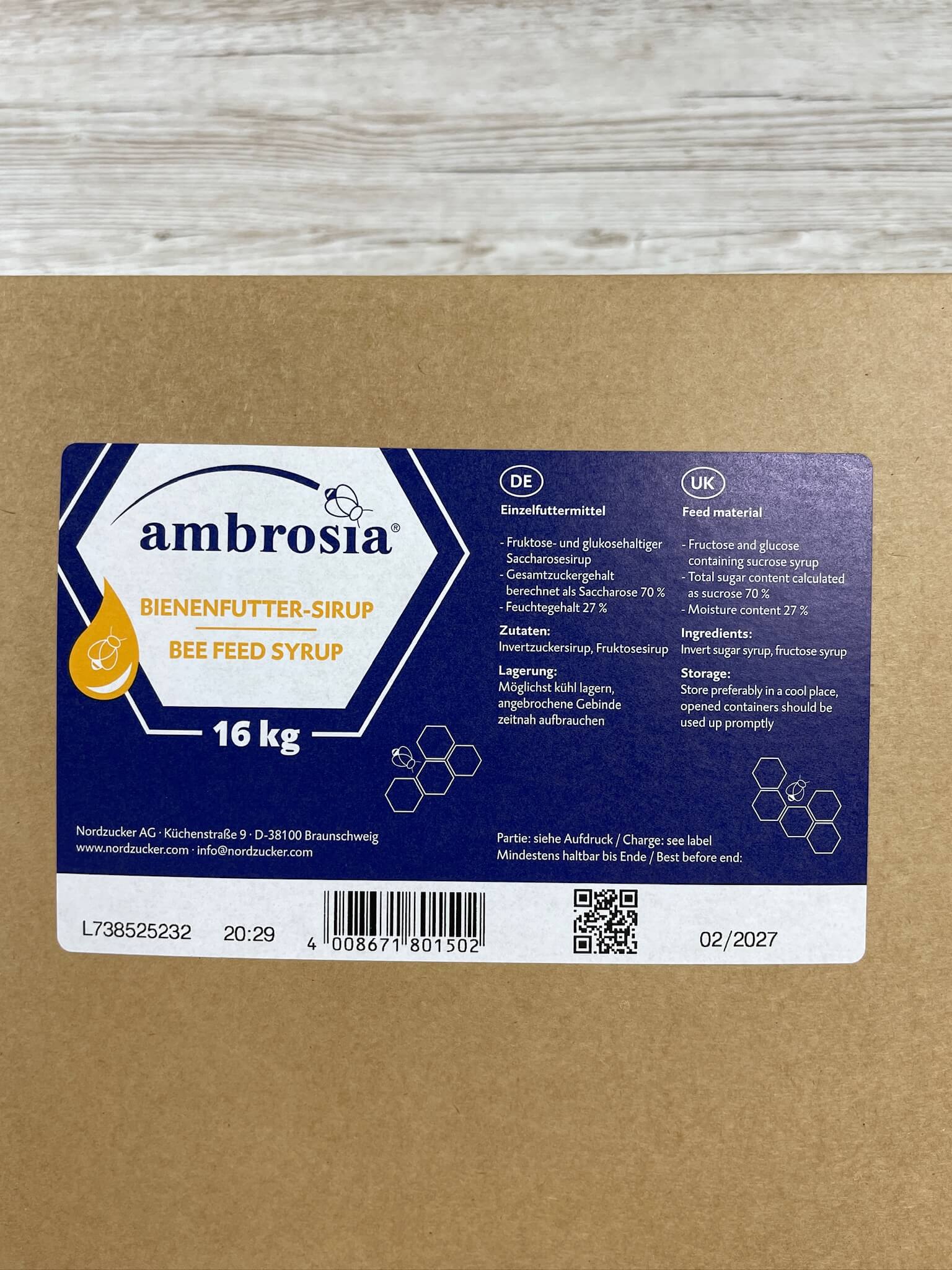 Ambrosia Futtersirup 16 kg | Bienenfutter Flüssig Cubitainer