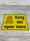 Wetterfestes PVC-Schild Honig aus eigener Imkerei in den Maßen von Imkereibedarf Altools