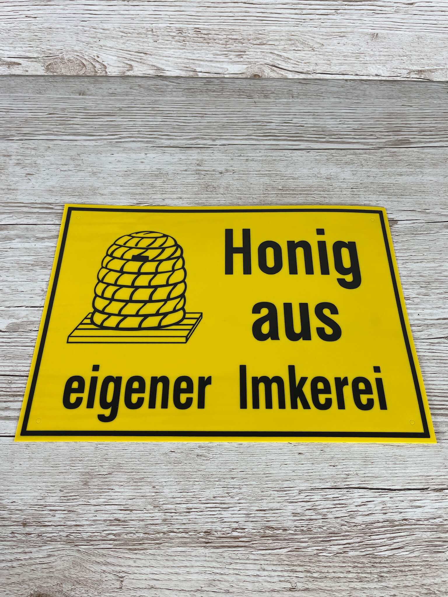 Wetterfestes PVC-Schild Honig aus eigener Imkerei in den Maßen von Imkereibedarf Altools